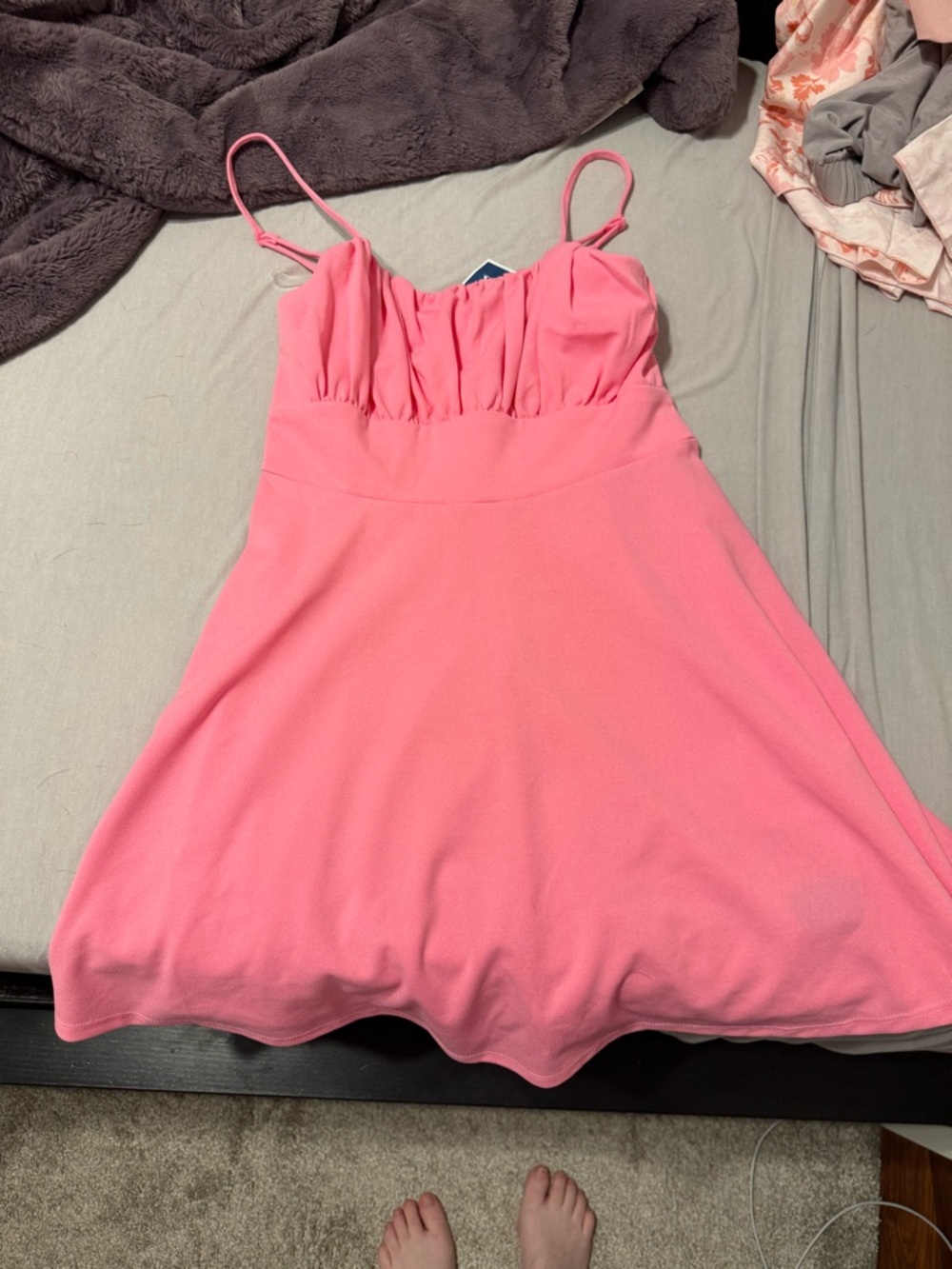 Trixxi Coral Pink Spaghetti Strap Dress